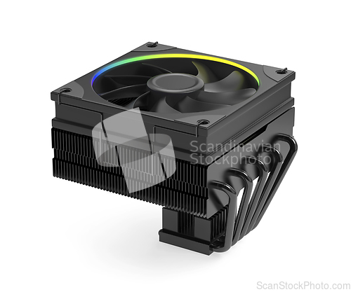 Image of Black low profile computer processor cooler