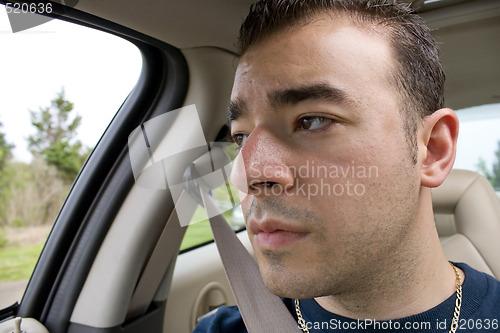 Image of Bored Car Passenger