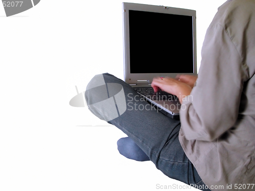 Image of Girl typing on a laptop