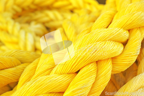 Image of Yellow rope. Strong and colorful rope.