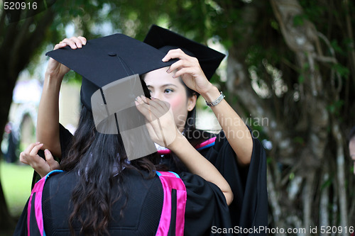 Image of Beautiful Asian university graduates 