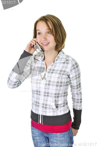 Image of Teenage girl talking on phone