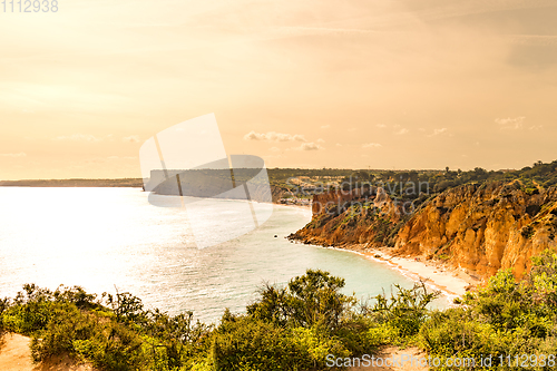 Image of Sunset over the cliffs and beaches