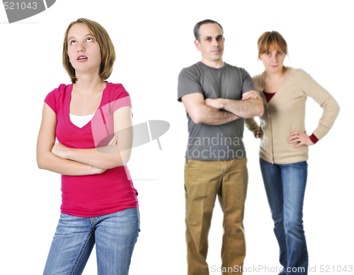 Image of Teenage girl in trouble with parents