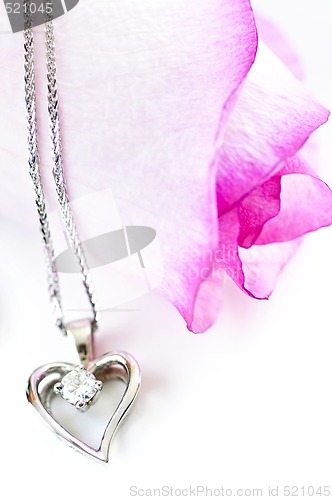 Image of Diamond necklace on rose