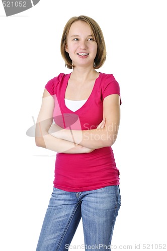 Image of Teenage girl smiling with braces