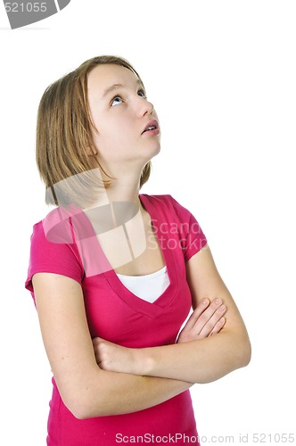 Image of Teenage girl looking up