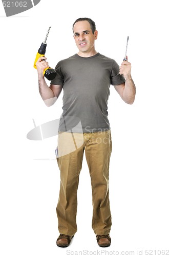 Image of Handyman with a drill and screwdriver