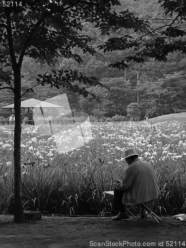 Image of sketching in the park