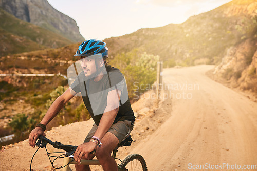 Image of Life is one beautiful ride. a young man cycling along a trail.