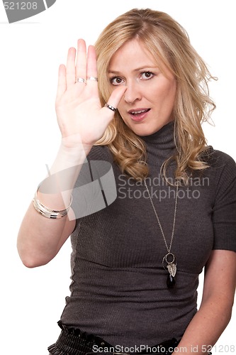 Image of Woman in thumb ring