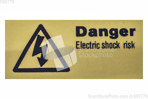 Image of Vintage looking Electric shock sign