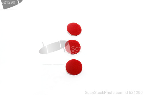 Image of Three red round buttons