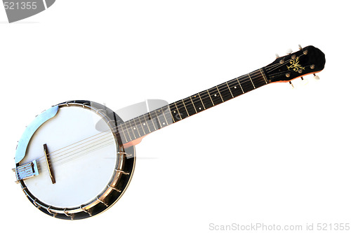 Image of Musical instrument banjo isolated on a white background. 