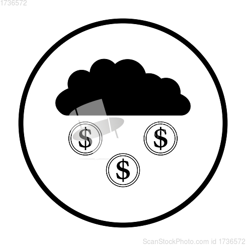 Image of Coins Falling From Cloud Icon