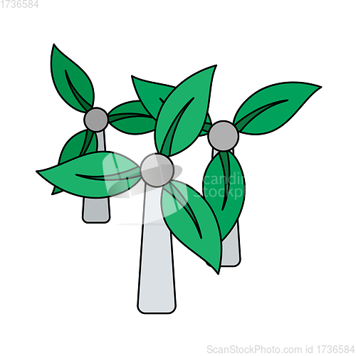 Image of Wind Mill With Leaves In Blades Icon