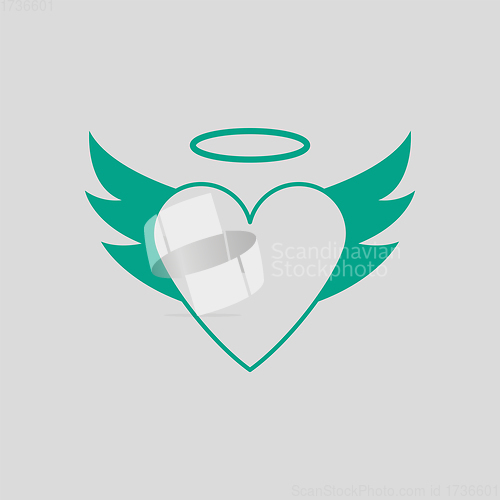 Image of Valentine Heart With Wings And Halo Icon