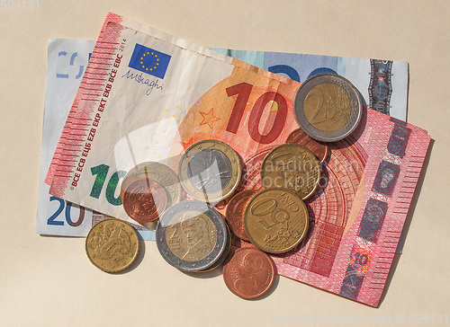 Image of Euro (EUR) notes and coins, European Union (EU)