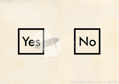 Image of Ballot paper with Yes and No