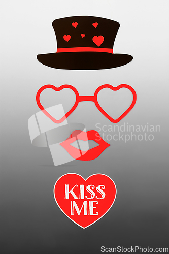 Image of Kiss Me Romantic Valentines Day Abstract