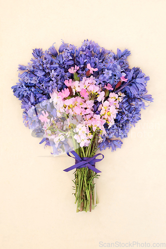 Image of Bluebell Red Campion and Nemesia Flower Posy