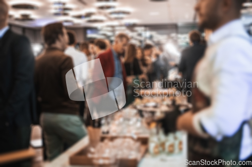 Image of Blurred image of businesspeople at banquet event business meeting event. Business and entrepreneurship events concept