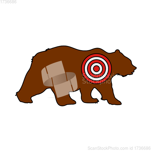 Image of Icon Of Bear Silhouette With Target