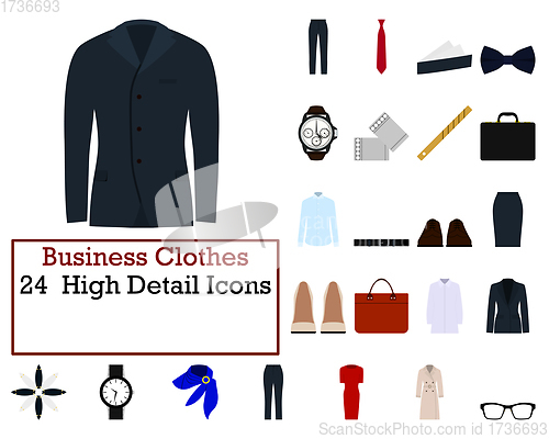 Image of Business Clothes Icon Set