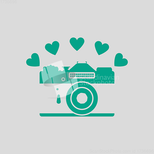 Image of Camera With Hearts Icon