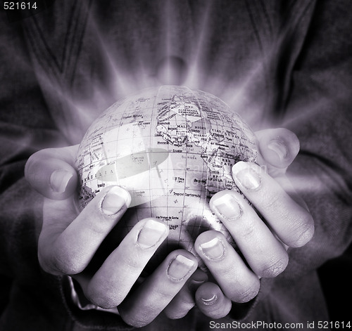 Image of Globe in a girl's hands