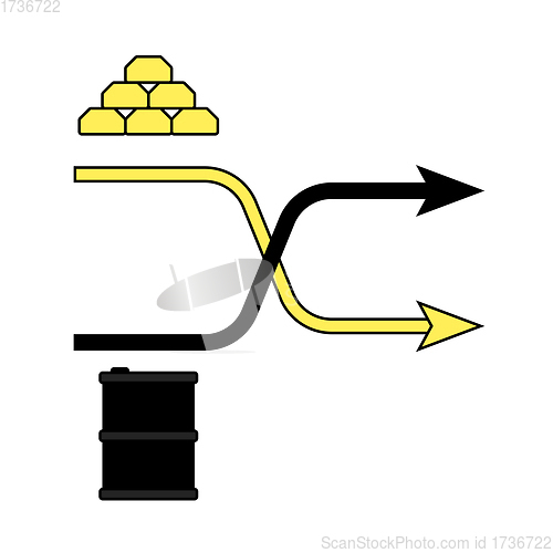 Image of Gold And Oil Comparison Chart Icon