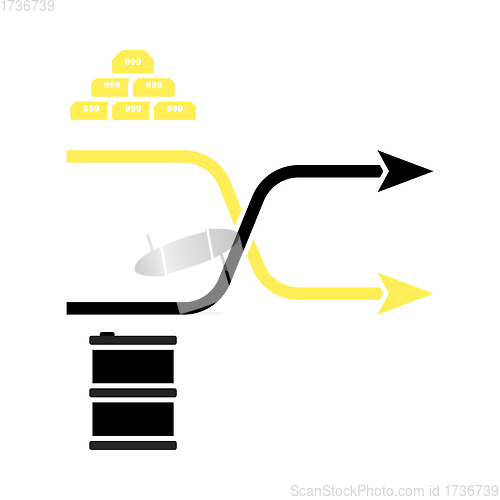 Image of Gold And Oil Comparison Chart Icon