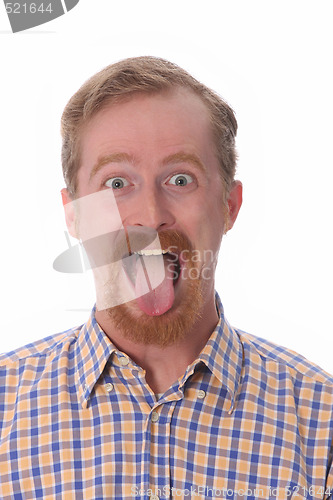 Image of man showing his tongue