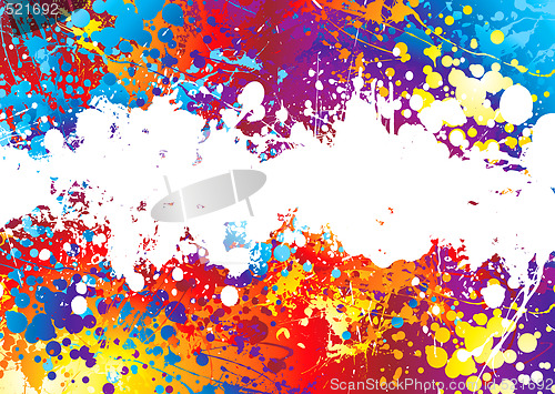 Image of ink splat rainbow white