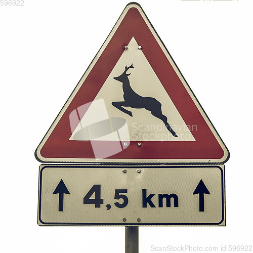 Image of Vintage looking Wildlife danger sign