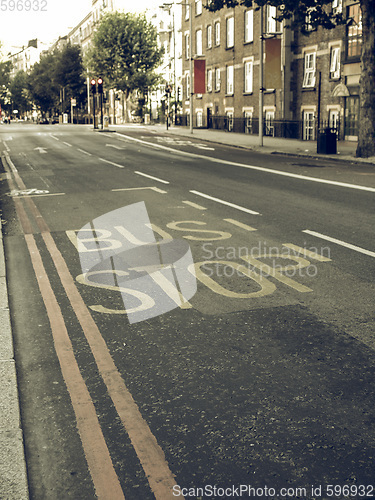 Image of Vintage looking Bus stop sign