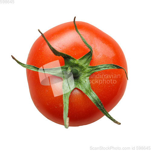 Image of Red tomato isolated over white