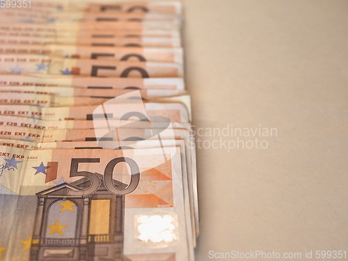 Image of Euro (EUR) notes, European Union (EU) with copy space