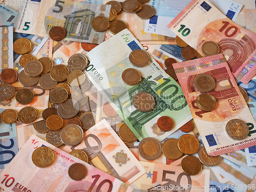 Image of Euro (EUR) notes and coins, European Union (EU)