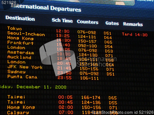 Image of Airport information board