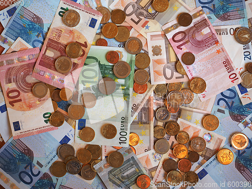 Image of Euro (EUR) notes and coins, European Union (EU)