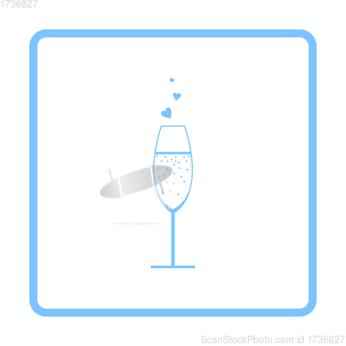 Image of Champagne Glass With Heart Icon