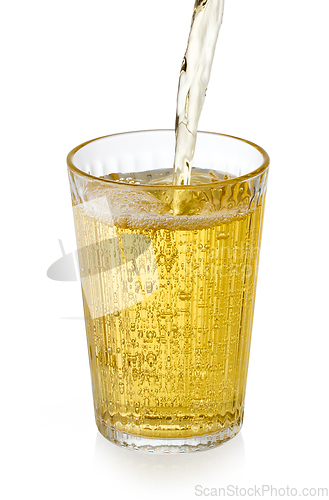 Image of apple juice pouring into glass