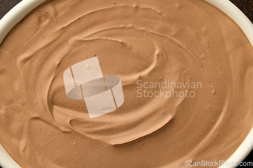 Image of closeup of homemade chocolate ice cream