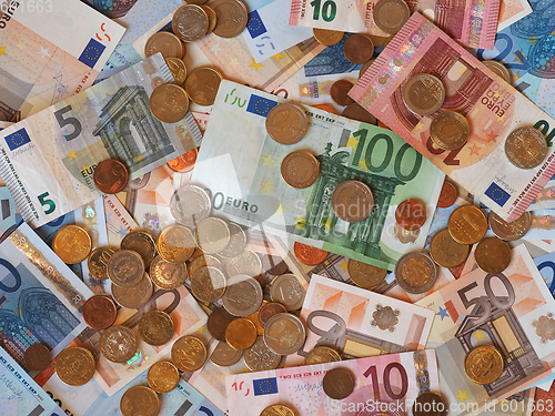 Image of Euro (EUR) notes and coins, European Union (EU)