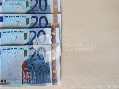 Image of Euro (EUR) notes, European Union (EU) with copy space