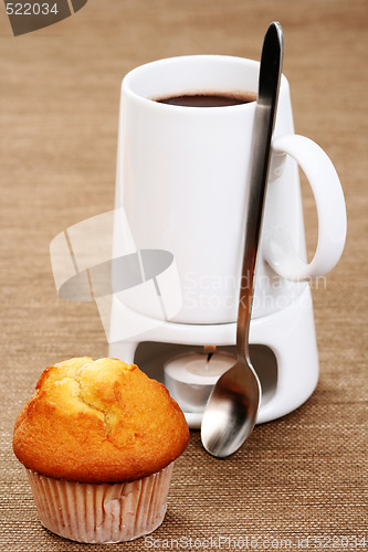 Image of hot chocolate and muffin