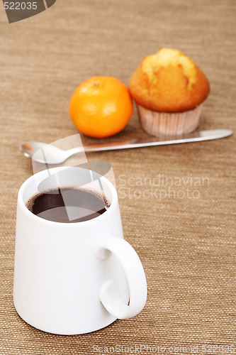Image of hot chocolate and muffin