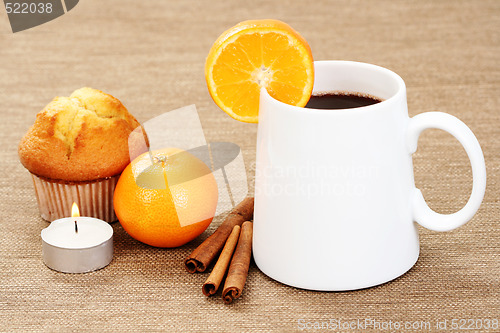 Image of hot chocolate and muffin