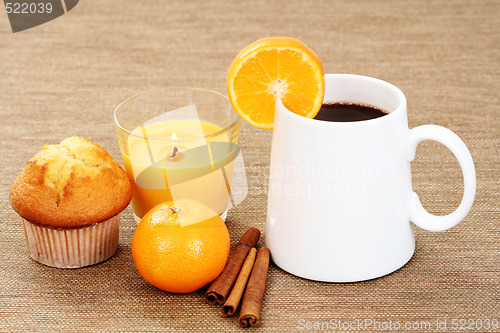 Image of hot chocolate and muffin